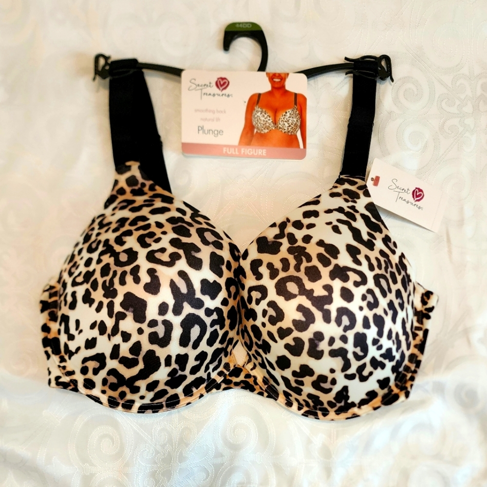 Secret Treasures Women Plus Size Underwire Plunge Bra NWT Cute Sexy Animal Print - Picture 1 of 12